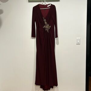 Mac Duggal Burgundy Maxi Dress